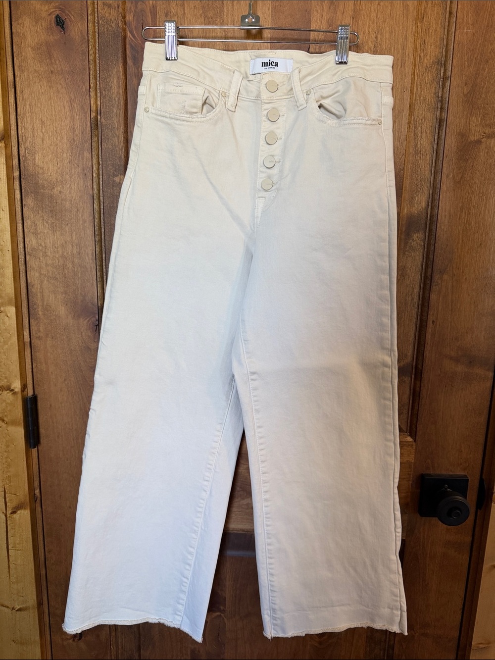 Mica High-Rise Wide Leg Jeans in Off-White/Cream